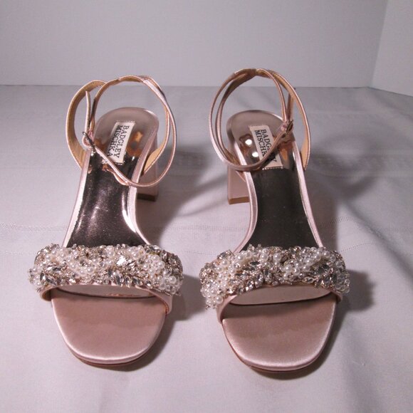 Badgley Mischka Clara Embellished Strap Evening Shoe Sz 6.5 - Picture 4 of 10
